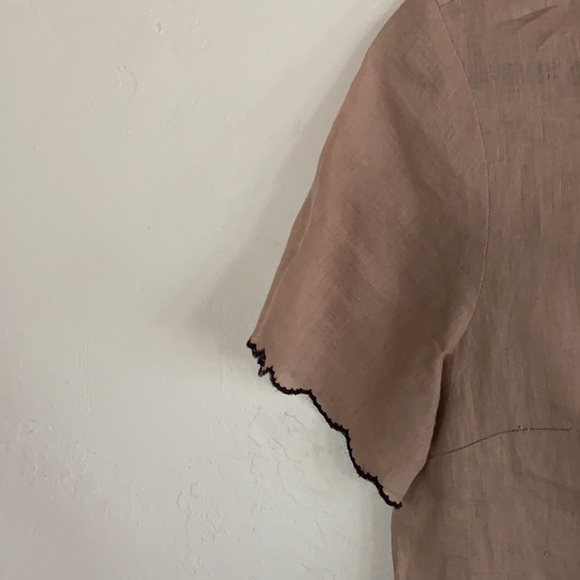 J.Crew Scalloped Embroidered Linen top Shirt - Picture 5 of 8